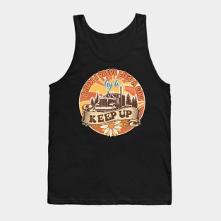 Groovy trucker girl female truck driver quote I know I drive like a girl try to keep up Tank Top